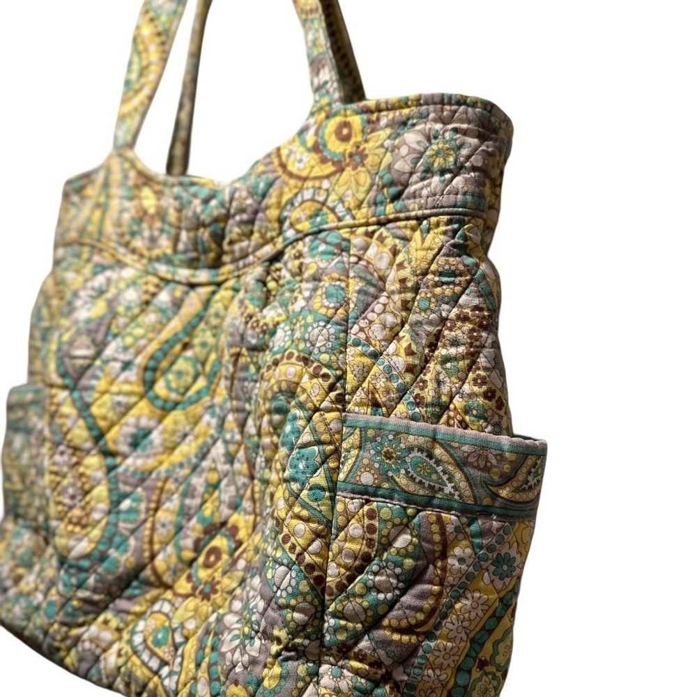 Vera Bradley Set in Lemon Parfait. Lg Tote Get Carried Away & Turn Lock Wallet. - Picture 5 of 15